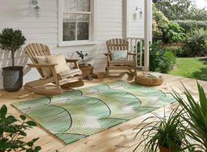 Sanderson  Manila Leaf-Botanical Green outdoor 446107 - 140x200 cm Vloerkleed