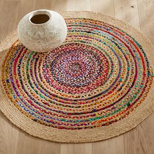 AM.PM Vloerkleed in jute en recycled katoenØ120 cm, Jaco