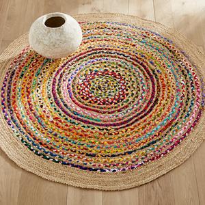 AM.PM Vloerkleed in jute en recycled katoenø150 cm, Jaco