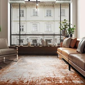 Easy Living  Vloerkleed Kuza Border Terracotta Rug -