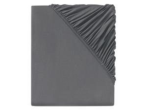 Livarno home Jersey hoeslaken, 100% katoen, 140-160 x 200 cm (Donkergrijs)