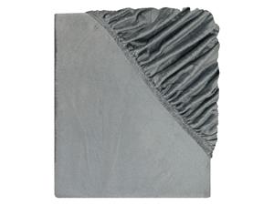 Livarno home Pluche hoeslaken 140-160 x 200 cm (Grijs)