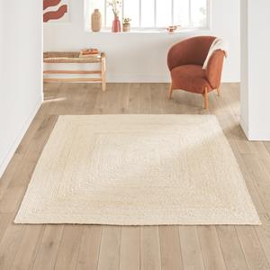 LA REDOUTE INTERIEURS Vierkant vloerkleed in bleached jute, Aftas