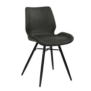 Bronx71 Industriële eetkamerstoel Barrel zwart|antraciet eco-leer