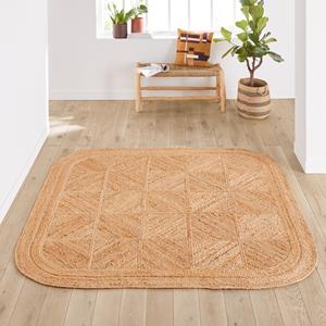 LA REDOUTE INTERIEURS Vierkant vloerkleed in jute met afgeronde boorden, Aftas