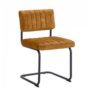 Woonexpress Eetkamerstoel Epse - Cognac|Goud - Fluweel