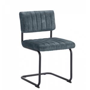 Woonexpress Eetkamerstoel Epse - Blauw - Fluweel - 50x84x55cm (BxHxD)