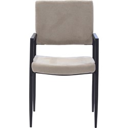 Giga Meubel  Eetkamerstoel Taupe Stof - Elin - Set van 2