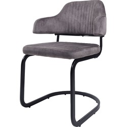 Home67  Eetkamerstoel Fox Antraciet 01 - Vintage Velvet