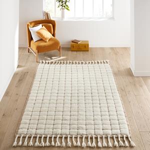 LA REDOUTE INTERIEURS Wollen vloerkleed met dambordmotief