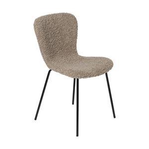 Xenos Eetkamerstoel Liz - beige - teddy - 83.5x55x45.4 cm
