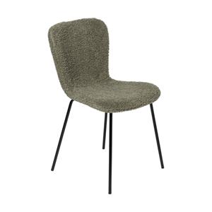 Xenos Eetkamerstoel Liz - groen - teddy - 83.5x55x45.4 cm