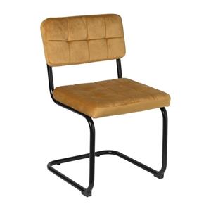 Xenos Eetkamerstoel Yara velvet - oker - 82.5x56x55 cm