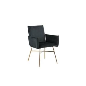 Fjôrd  Eetkamerstoel Zwart|Koper- Velvet - Petra