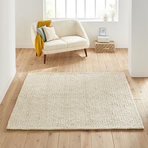 LA REDOUTE INTERIEURS Vierkant wollen vloerkleed met tricot effect, Diano