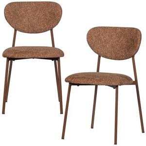 Woood Valor Eetkamerstoelen - Polyester - Bruin - Set van 2