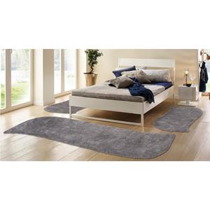 My home Set slaapkamerkleedjes met hoge pool Desner Microvezel, unikleuren, slaapkamerkleed, loperset