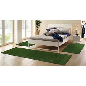 THEKO Set slaapkamerkleedjes Gabbeh uni Slaapkamerkleed, unikleuren, met de hand geweven, loper-set, slaapkamer