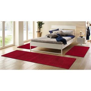 THEKO Set slaapkamerkleedjes Gabbeh uni Slaapkamerkleed, unikleuren, met de hand geweven, loper-set, slaapkamer