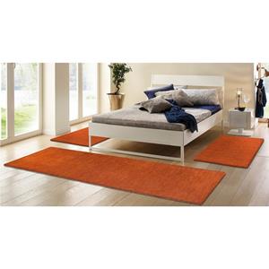 THEKO Set slaapkamerkleedjes Gabbeh uni Slaapkamerkleed, unikleuren, met de hand geweven, loper-set, slaapkamer