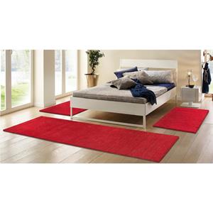 THEKO Set slaapkamerkleedjes Gabbeh uni Slaapkamerkleed, unikleuren, met de hand geweven, loper-set, slaapkamer