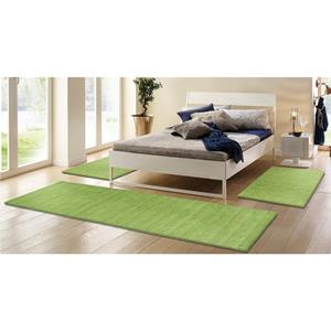 THEKO Set slaapkamerkleedjes Gabbeh uni Slaapkamerkleed, unikleuren, met de hand geweven, loper-set, slaapkamer