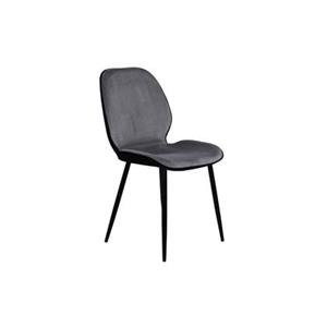 Fjôrd  Eetkamerstoel Zwart|Lichtgrijs - Velvet - Emma - Set van 2