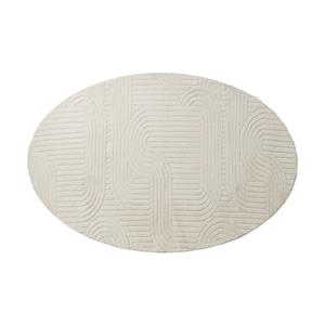 Xenos Vloerkleed wave ovaal - wit - 120x180 cm