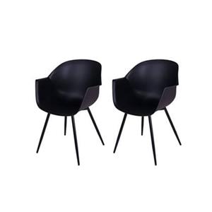 MaximaVida Eetkamerstoel Cuyp XXL zwart 2 stuks