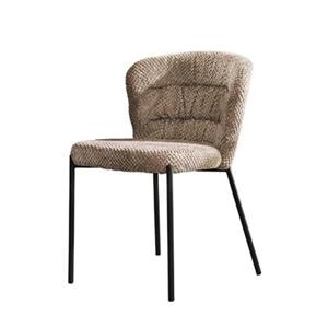 Giga Meubel  Eetkamerstoel Stof Taupe - Exl. Armleuning - Set van 2