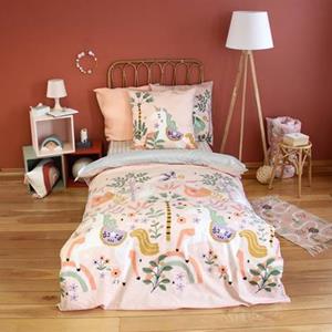 Sweeek  Omkeerbare dekbedset 1-persoons met eenhoorn | dans thema 140