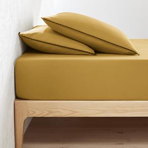 LA REDOUTE INTERIEURS Effen hoeslaken in gewassen katoen, omslag 25 cm, Merida
