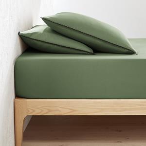 LA REDOUTE INTERIEURS Effen hoeslaken in gewassen katoen, omslag 25 cm, Merida