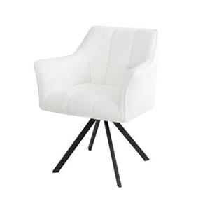 Fraaai  Ramon draaibare eetkamerstoel - boucle - wit