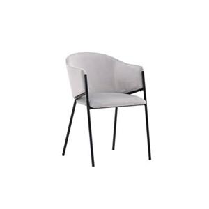 Fjôrd  Eetkamerstoel Lichtgrijs|Zwart - Velvet - Evelina - Set van 2