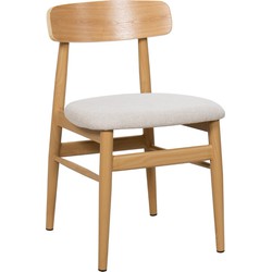 Giga Meubel  Eetkamerstoel Beige - Walnoot - Liza - Set van 2