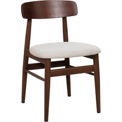 Giga Meubel  Eetkamerstoel Beige - Naturel - Liza - Set van 2