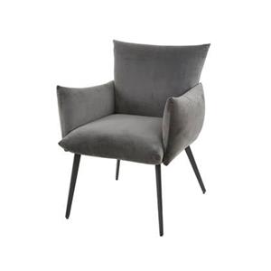 Fraaai  Charmaine stoel - velvet - antraciet