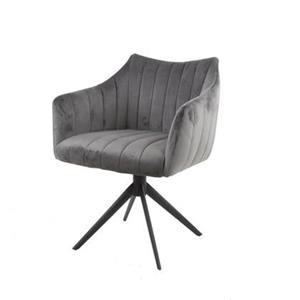 Fraaai  Miller draaibare armstoel - velvet - antraciet