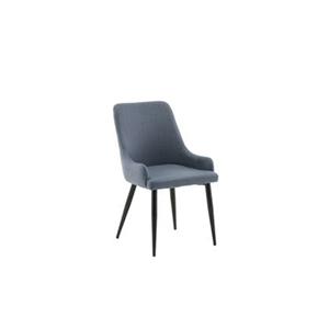 Fjôrd  Eetkamerstoel Blauw|Zwart - Stof - Plaza - Set van 2