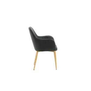 Fjôrd  Eetkamerstoel Zwart|Eiken - PU Leer - Comfort - Set van 2