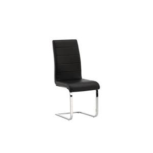 Fjôrd  Eetkamerstoel Zwart|Chromed - PU Leer - Tempo - Set van 2