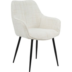Housecraft Living Jez Eetkamerstoelen armleuning Beige - Set van 2