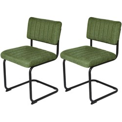 Feel Furniture  Luxe stoel - Ribbon - Groen - 2 stuks