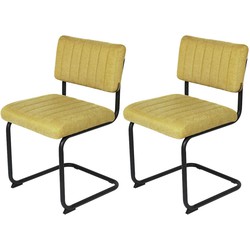 Feel Furniture  Luxe stoel - Ribbon - Okergeel - 2 stuks