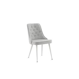 Fjôrd  Eetkamerstoel Lichtgrijs|Wit - Stof - Deluxe - Set van 2