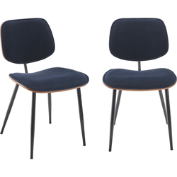 SIGNATURE  Eetkamerstoelen Olympia - Blauw - Set van 2