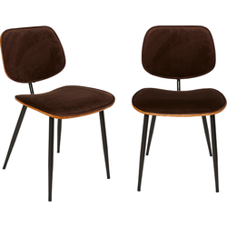SIGNATURE  Eetkamerstoelen Olympia - Bruin - Set van 2