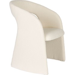 Housecraft Living Maire Stoel| Eetkamerstoel Bouclé Off-White - Beige