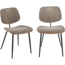 SIGNATURE  Eetkamerstoelen Olympia - Lichtgrijs - Set van 2